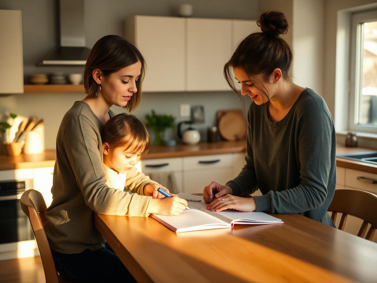 A ChipperCare caregiver helping a child with homework